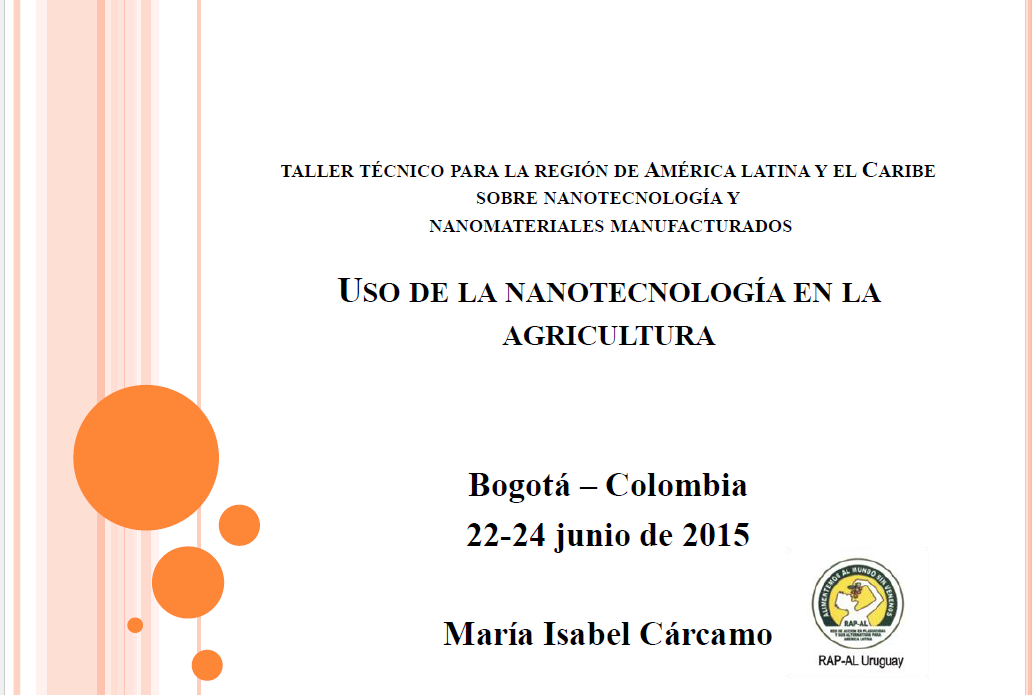 Uso de la nanotecnologia en agricultura Uruguay